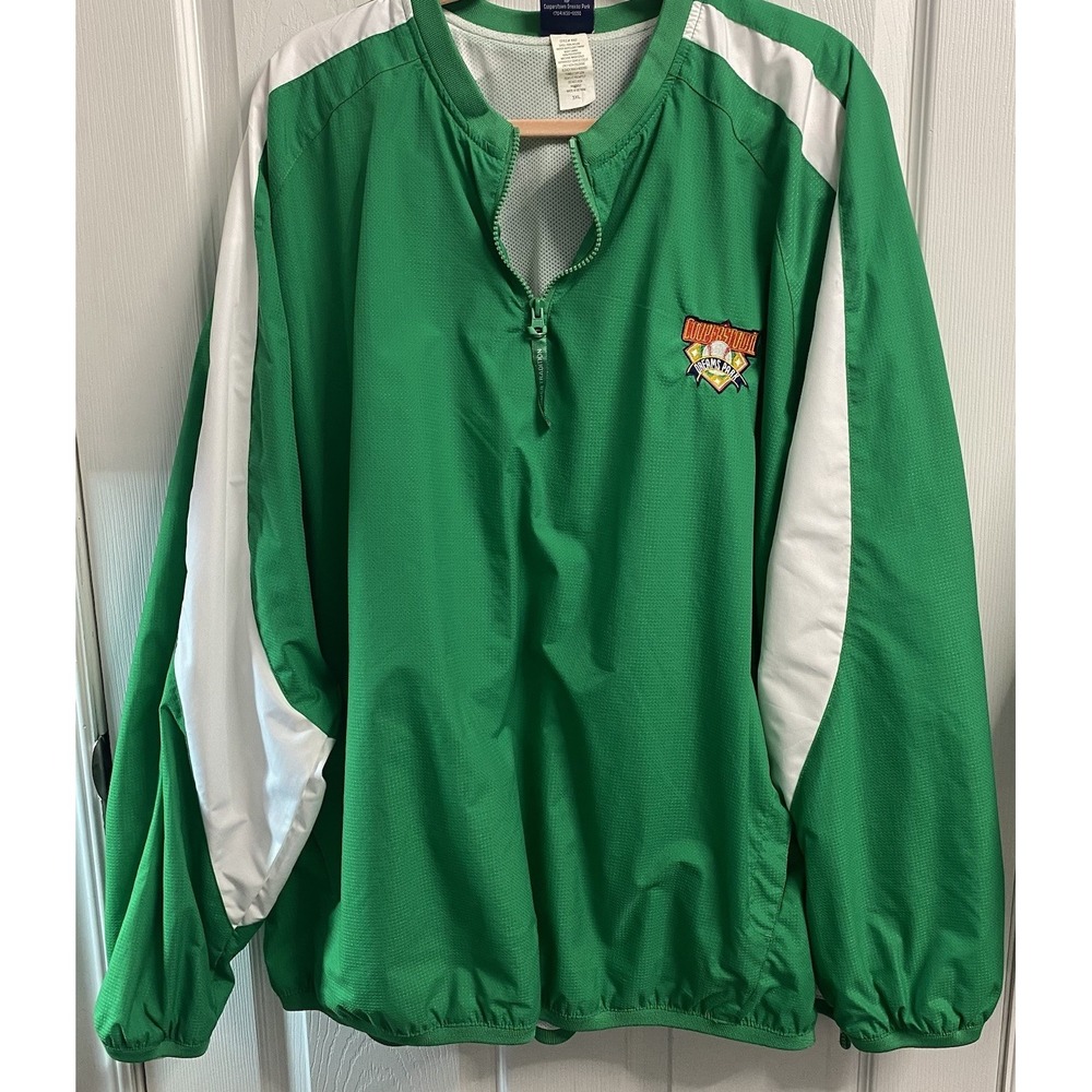 Cooperstown Men AUTH. DREAMS PARK Waterproof Rain Jacket Coat 1/4 Zip-Green‎ 3XL